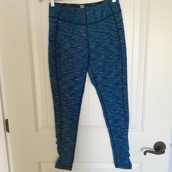 Title Nine Blue Space Dyed Leggings with Ruched Ankle Size S - Picture 1 of 10